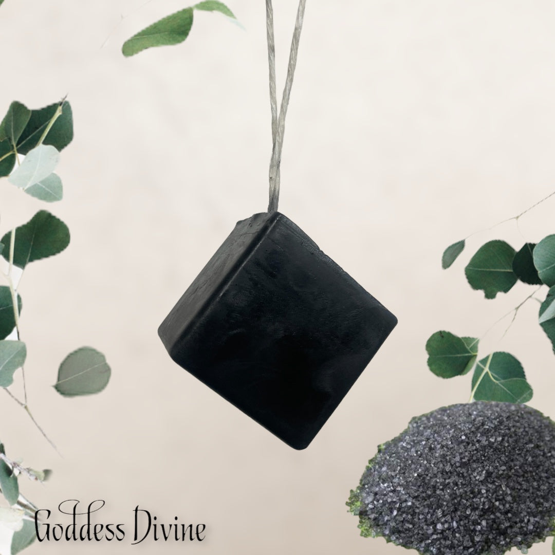 Black Cube Soap on a Rope