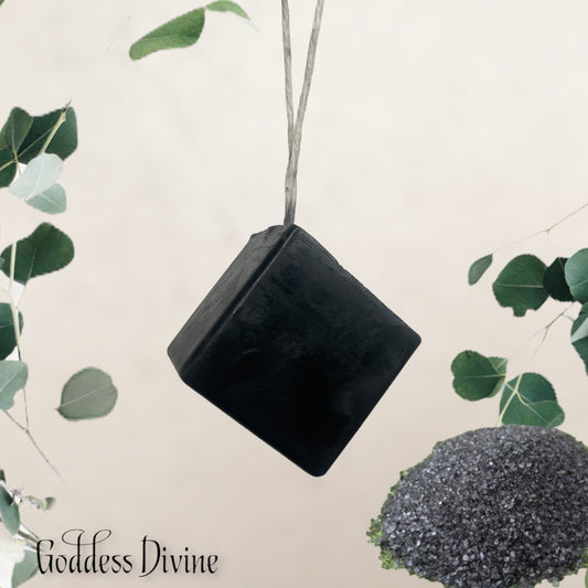 Black Cube Soap on a Rope